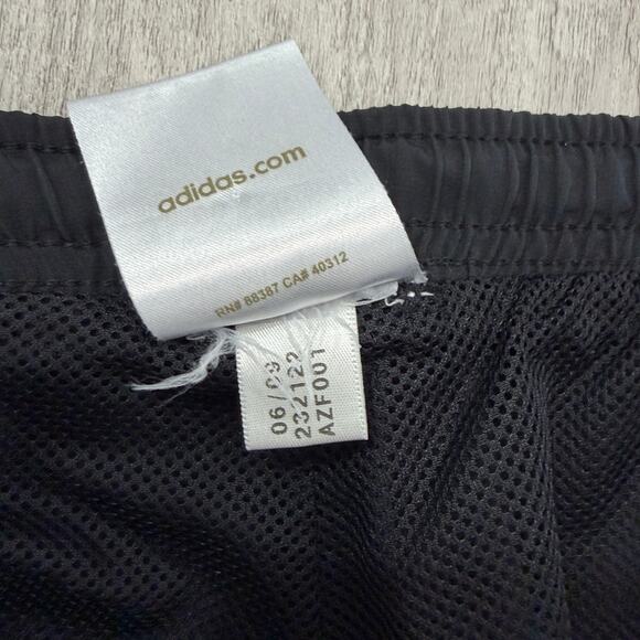 Vintage Adidas Windbreaker Track Pants Mens Large Black White Striped y2k Soccer - Picture 5 of 10